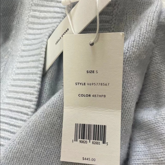 Vince Cashmere Rib Hem V-Neck Tunic Sweater - Picture 5 of 5